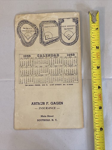 1953 Brooklyn Dodgers / New York Yankees / New York Giants Schedule - Image 5