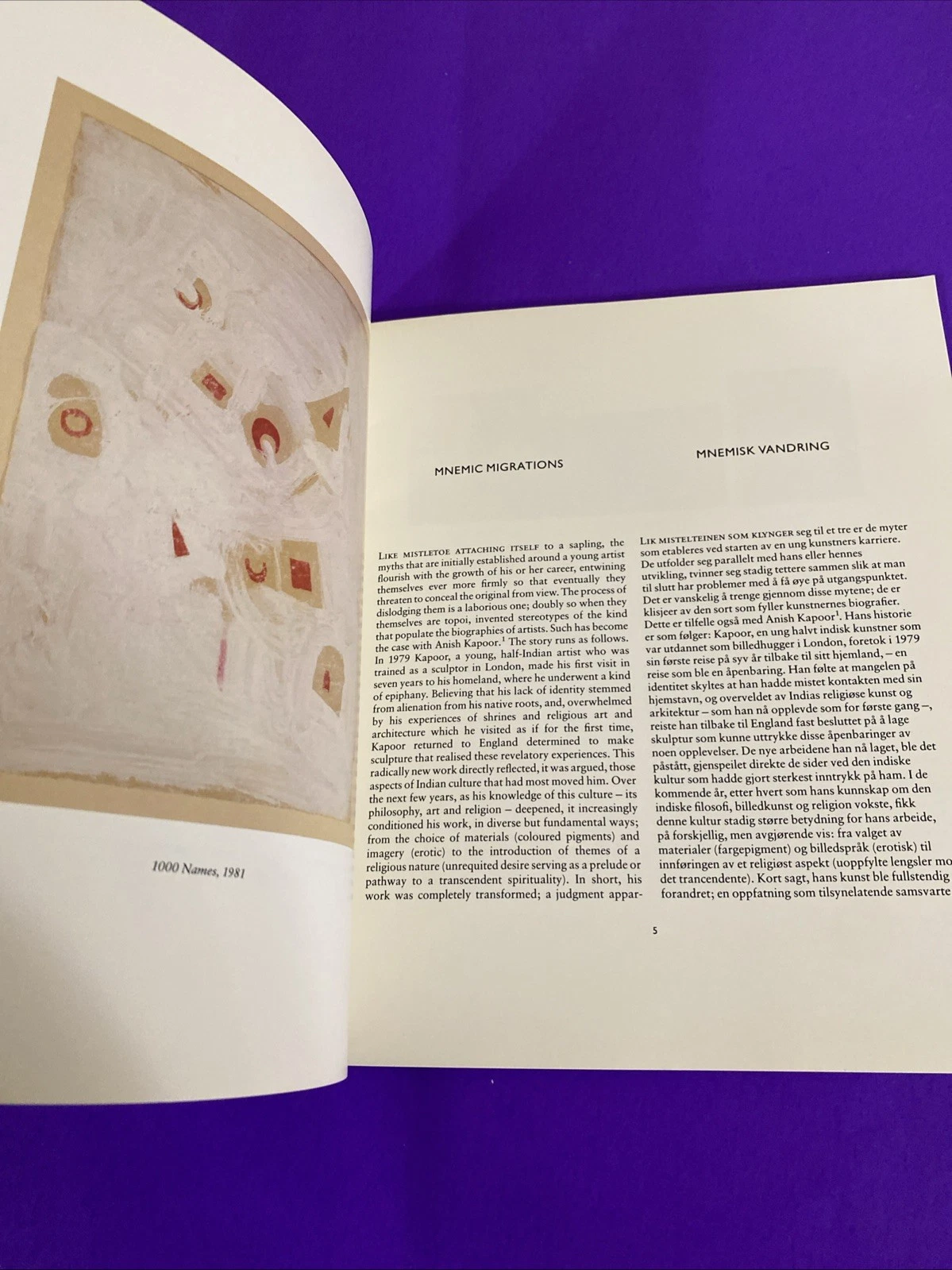 Anish Kapoor 1986 Kunstnernes Hus Oslo Exhibition Catalog Edition of 1000 Scarce - Image 6