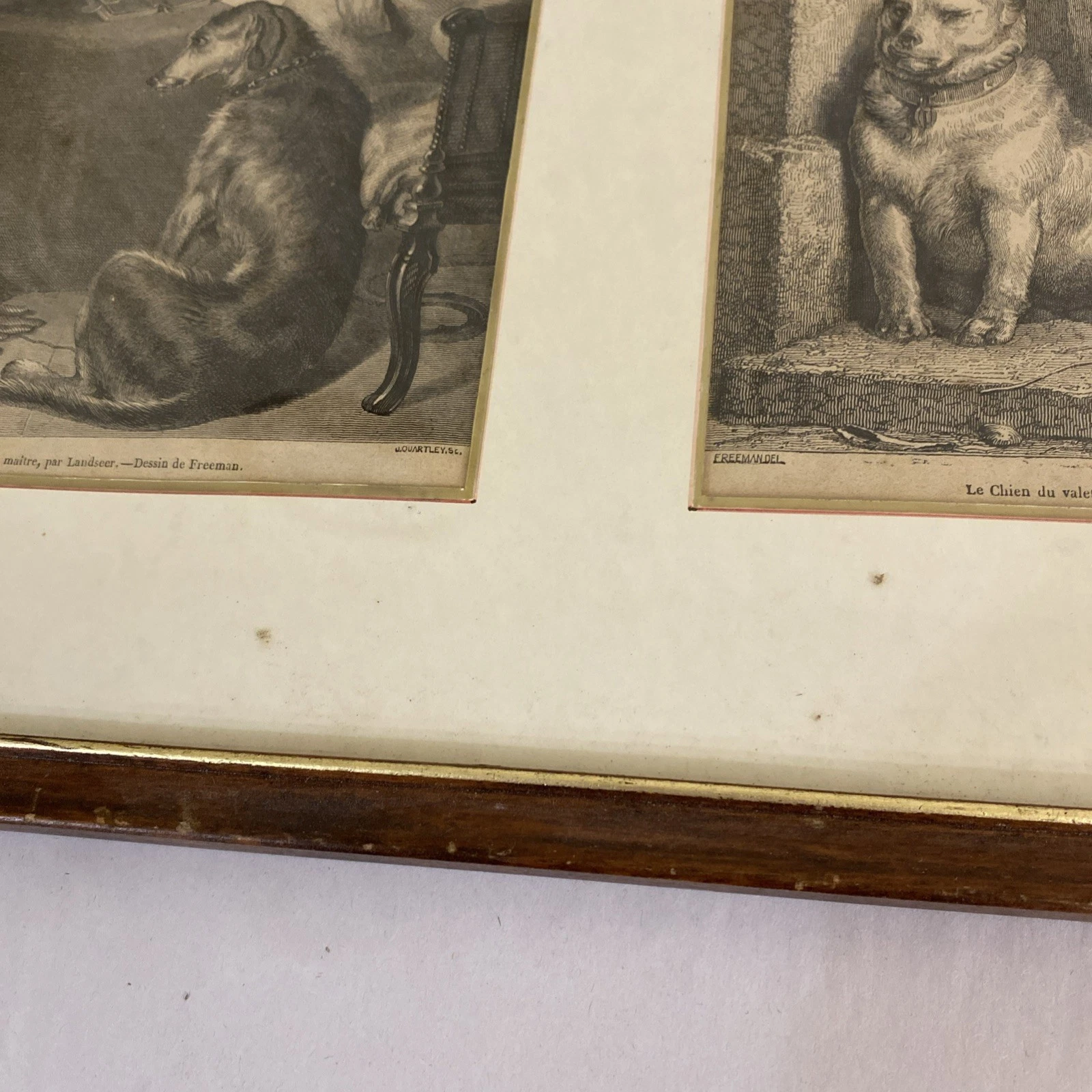 c.1852 Landseer Dogs Pair: Le Chien du Maître & du Valet, French wood engravings - Image 10