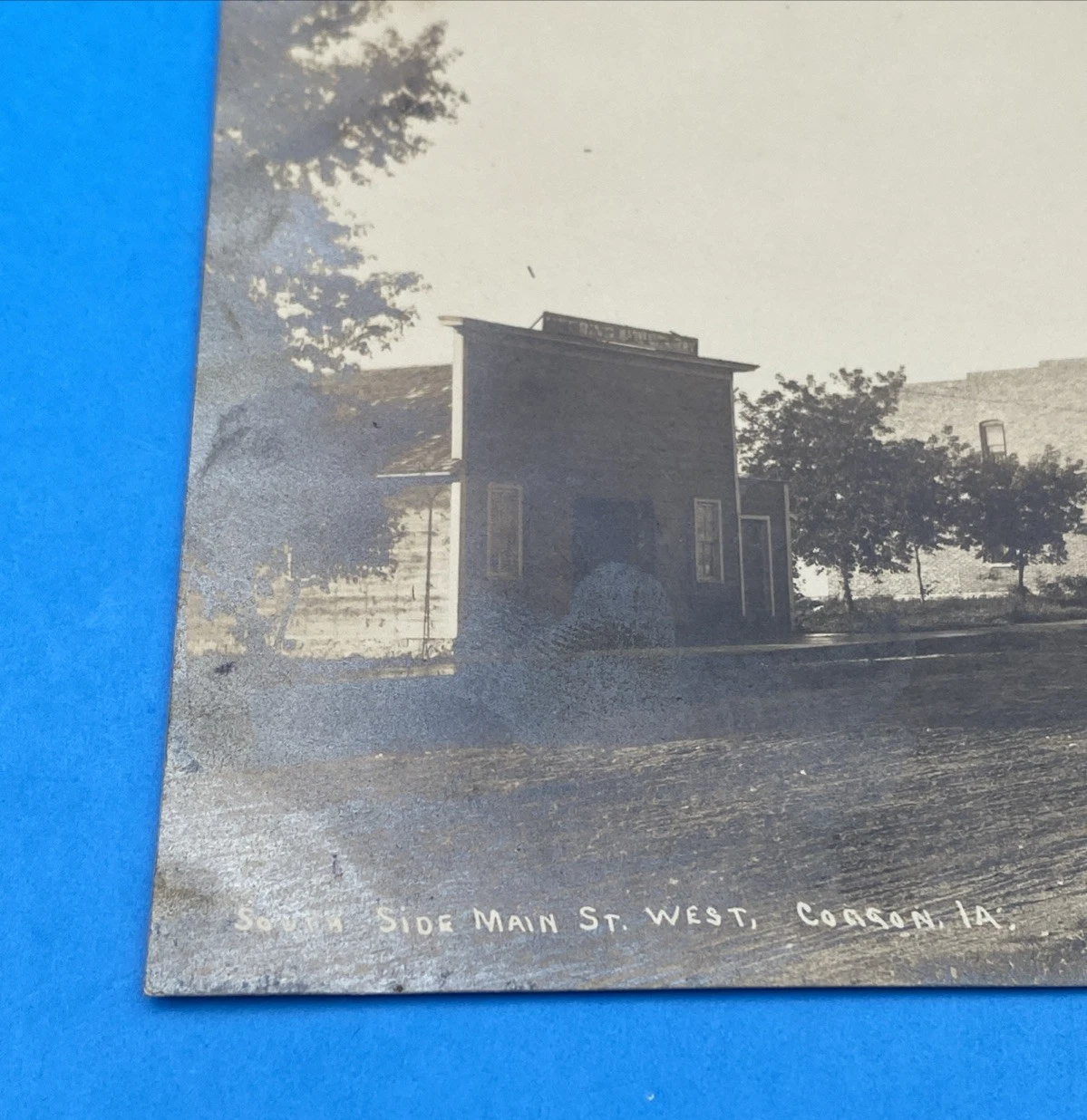 Scarce Carson Iowa RPPC Palace Pharmacy Main Street J B Hughes KRUXO IA Postcard - Image 2