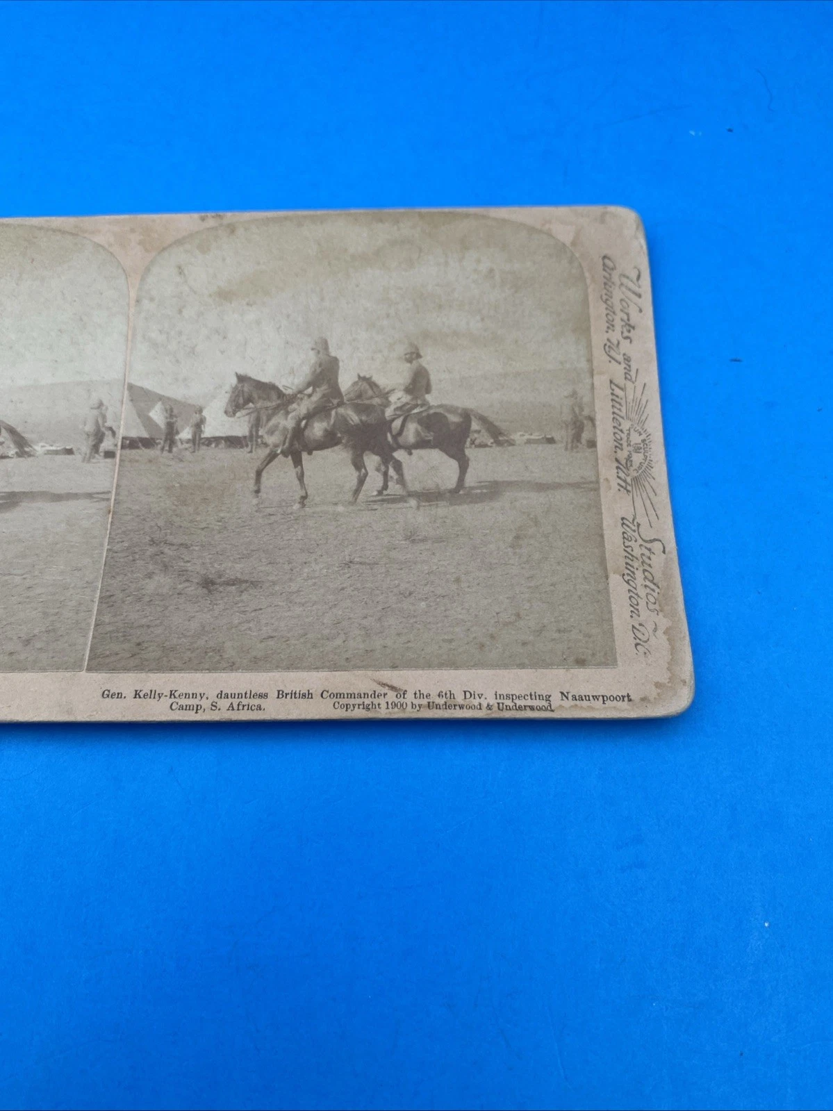 1900 Boer War Stereoview Gen Kelly-Kenny Inspecting Naauwpoort Camp South Africa - Image 3