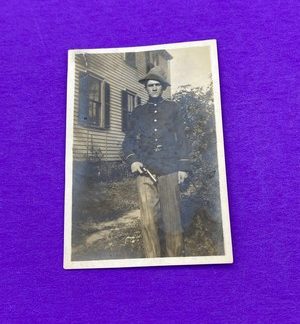 U.S. Army Soldier w/ M1904 Hat & Pistol c1910 in M1902 Blue Uniform