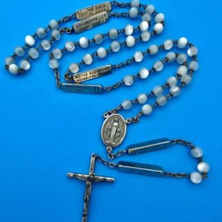 Vtg MoonGlow Glass Mysteries Rosary (Joyful Sorrowful Glorious) Italy Christiany