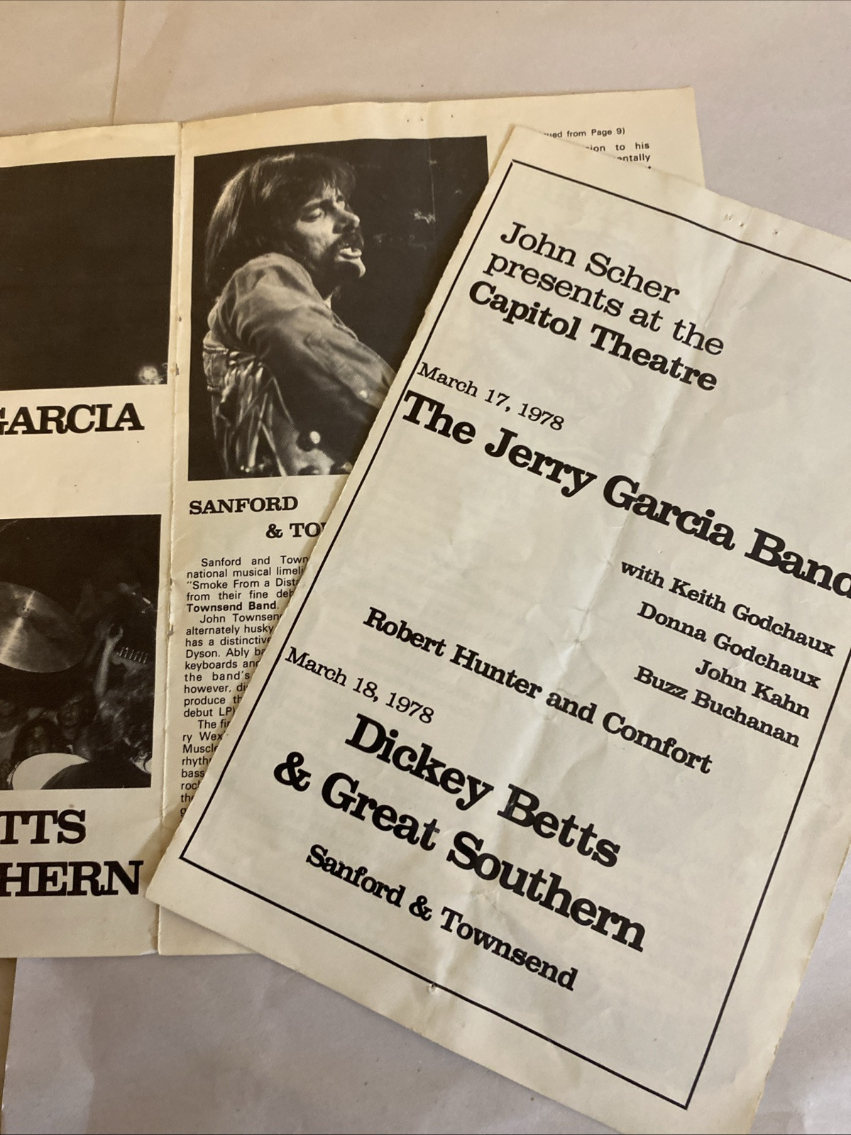 JERRY GARCIA Band Program - At The Capitol March 1978 - Image 5
