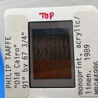 Philip Taaffe 1989 "Old Cairo" Mary Boone Gallery Slide & Embossed Card