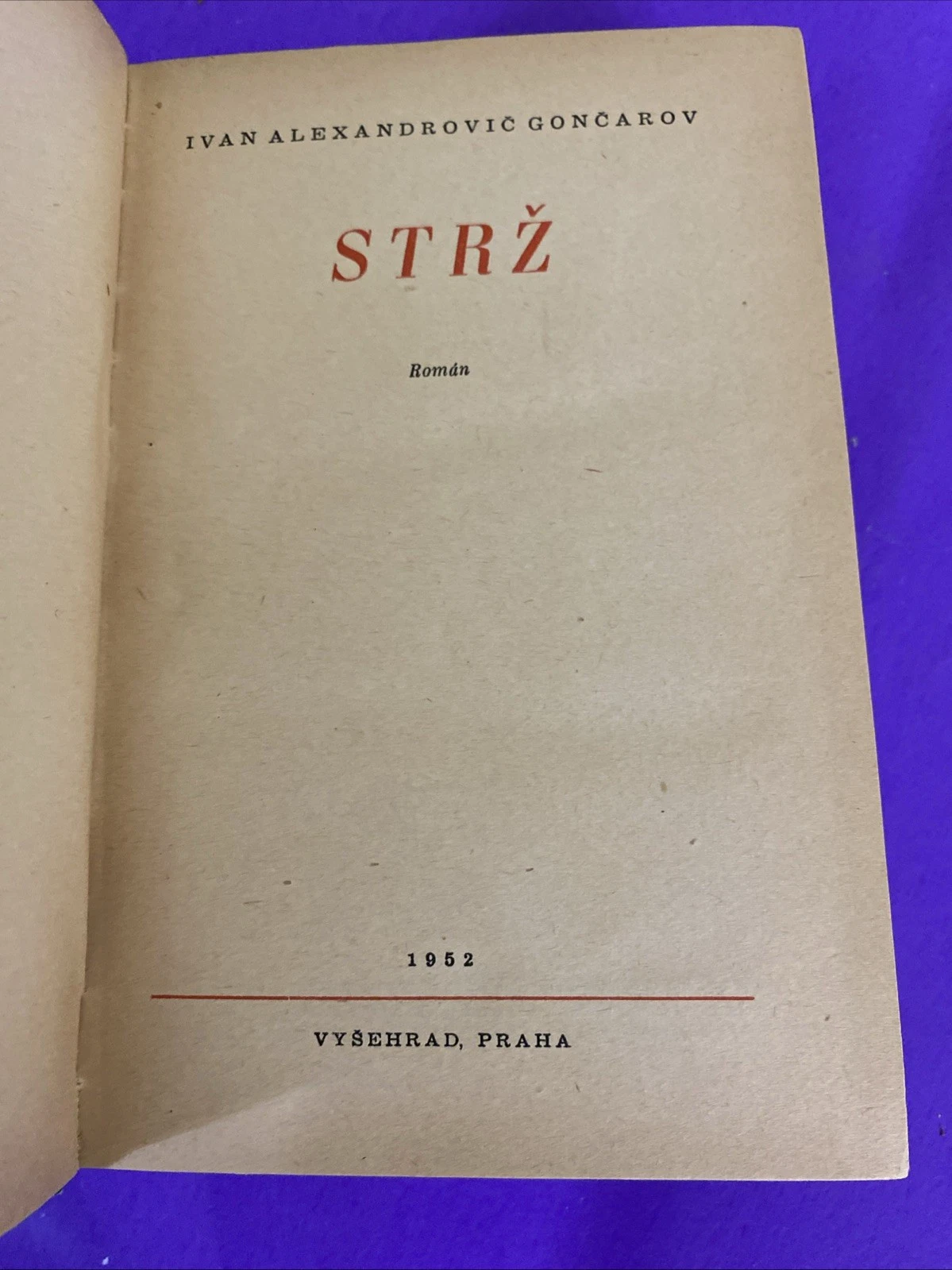 1952 Goncharov Strž The Precipice Czech Hardcover Fuka Binding - Image 4