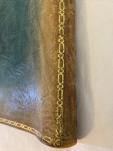 Antique Leather Book Cover With Intricate Gold Inlay - Image 9