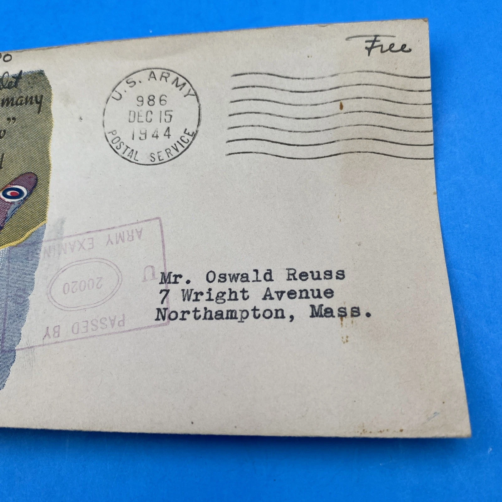 WWII Soldier Free Mail APO 986 Kiska Alaska 12/15/1944 Churchill Label - Image 3