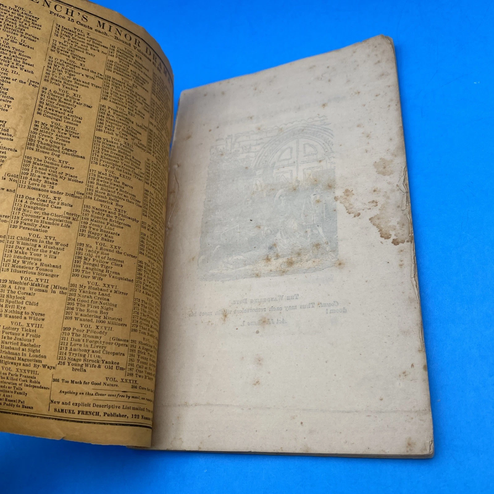 1850s Samuel French Wandering Boys Castle of Olival Acting Edition Drama Rare NY - Image 2