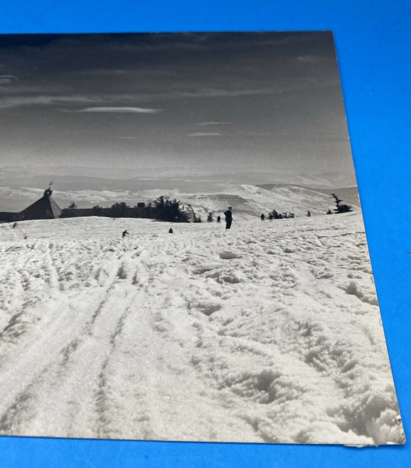 Vintage 10x8 Alpine Winter Mountain Chapel Photo w/ Carl Vigna Verso Inscription - Image 3