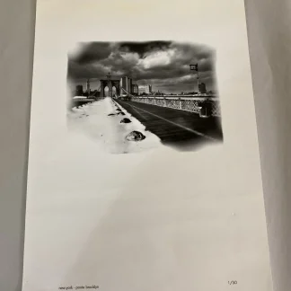 1996 Luca Soldano Signed Photo Pont de Brooklyn 1/50 Inkjet Hahnemühle 11.5x16.5