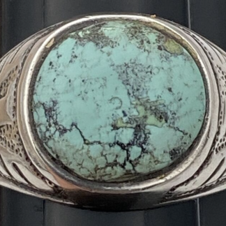 Vintage Turquoise Sterling Silver Men's Ring Native American Size 12 1/2