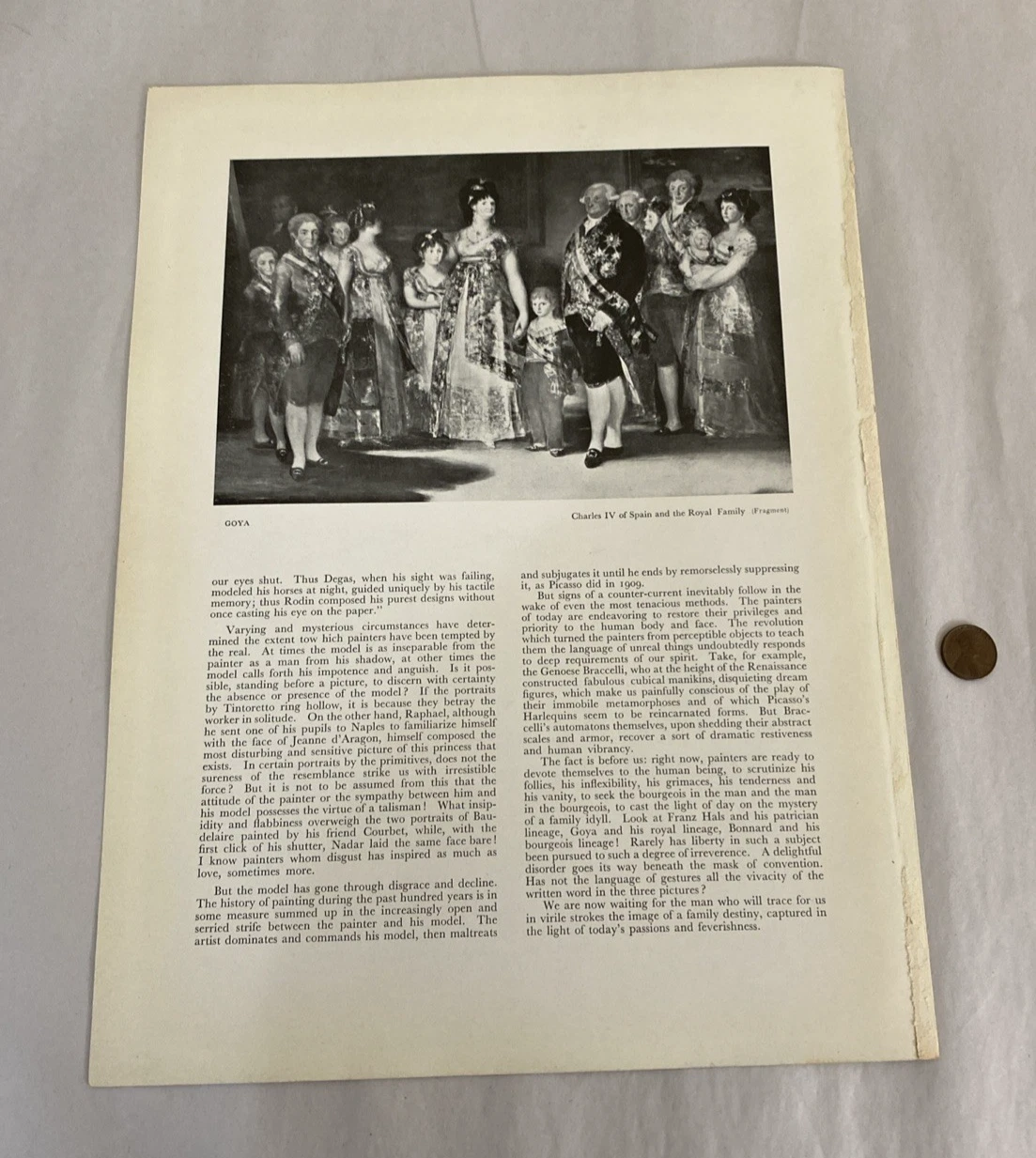 1939 Verve Bonnard La Famille Terrasse color gravure bifolio w/ Braccelli & Goya - Image 8