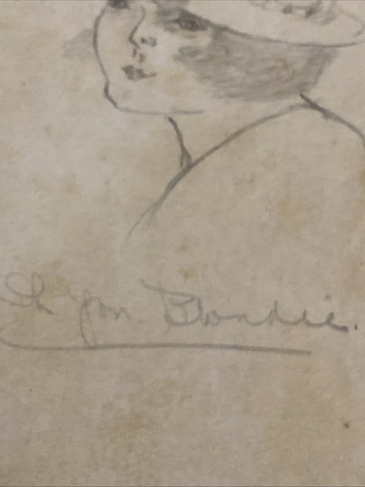 Mode de Saison Original Pencil Fashion Portrait on Printed Card c1920s - Image 2