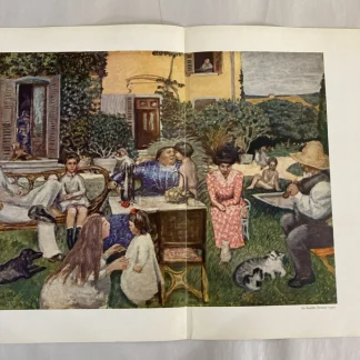 1939 Verve Bonnard La Famille Terrasse color gravure bifolio w/ Braccelli & Goya