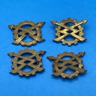 Lot of 4 Belgian Army Transmission Signals Badges Bronze Tone Parts/Study Group