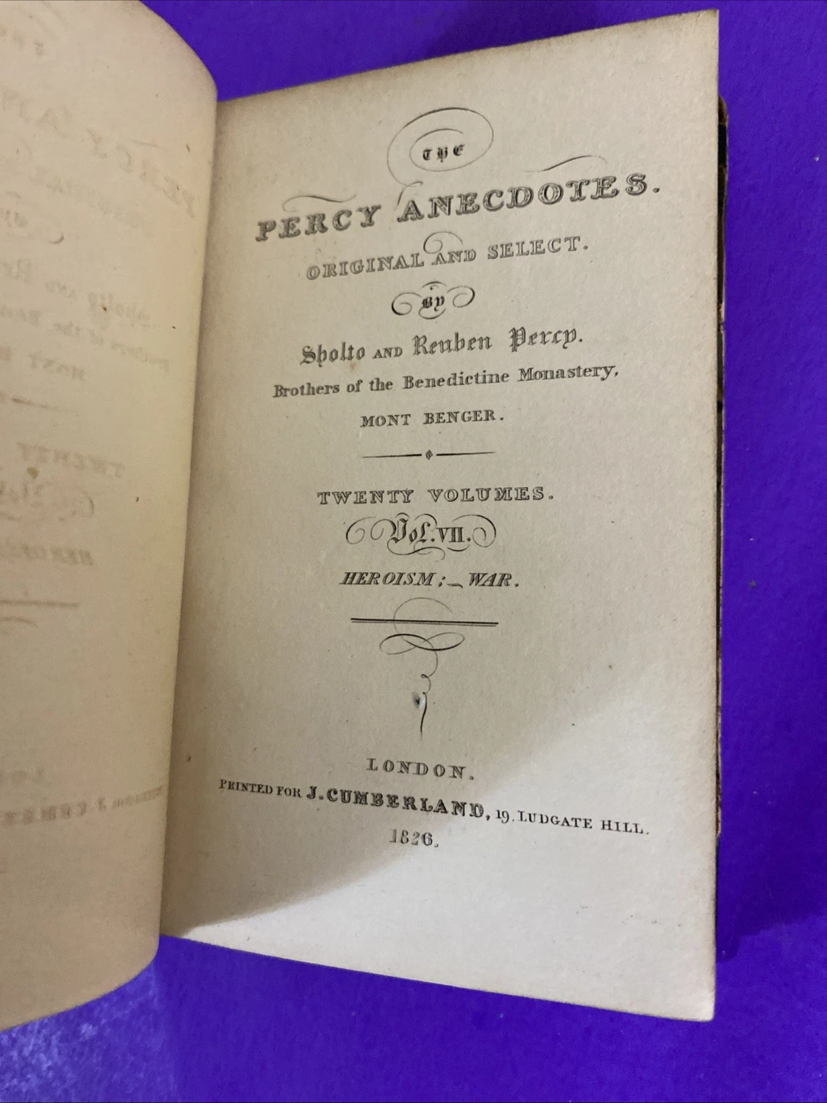 1826 Percy Anecdotes Vol VII Heroism War Anglesey Waterloo Leather Book - Image 7