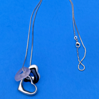Taxco Four Floating Open Hearts On A Chain Sterling Silver 925 Mexico TH-40