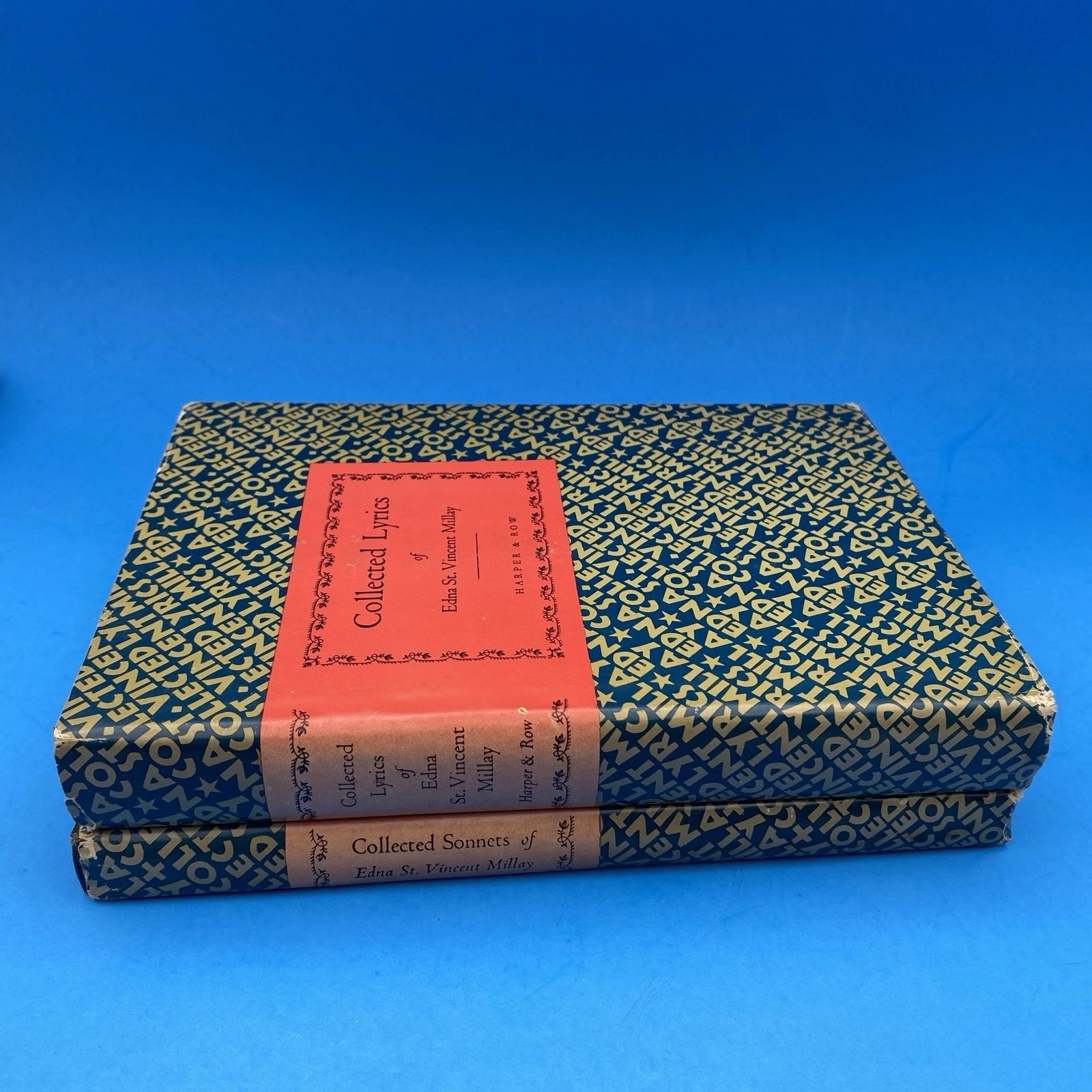 Edna St. Vincent Millay Collected Lyrics Sonnets 2 Vol Book Club Harper Row Set