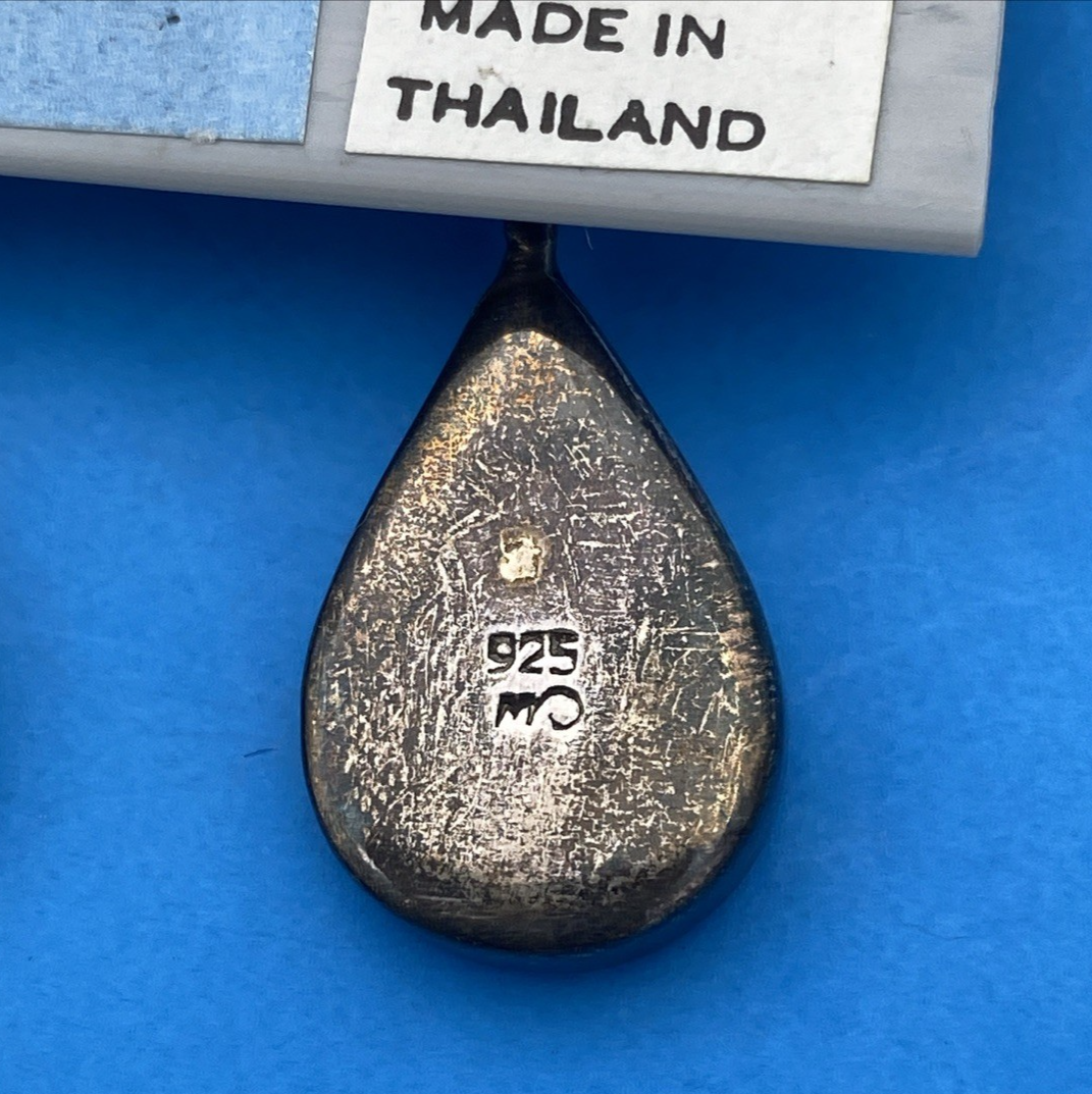 Marsala Sterling Silver Earrings Made In Thailand Dangling Mother of Pearl Pink - Image 4