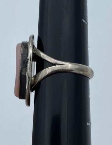 Navajo Nakai Sterling Silver & Pink Mother of Pearl Statement Ring Size 7 - Image 8