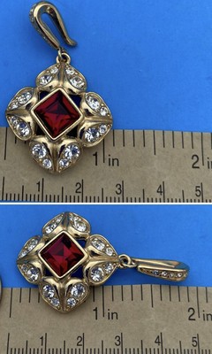 Vtg Richelieu Faux Pearl Necklace w Pendant Enhancers & Earrings Set, Gold Tone - Image 10