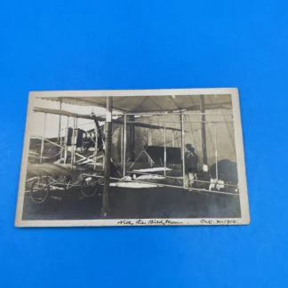 Rare 1910 RPPC: "With the Bird Man" – Early Aviation Pioneer & Biplane