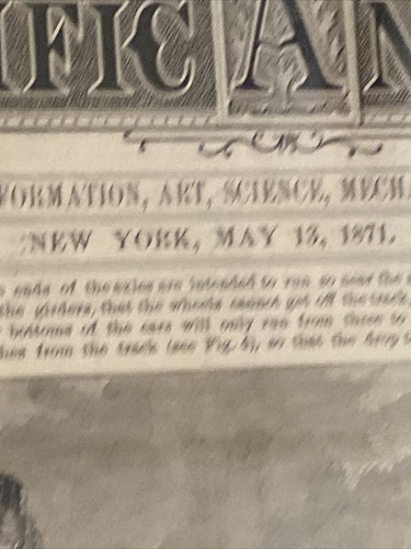 May 13, 1871 - Scientific American Magazine New York Elevated Railway - Image 2