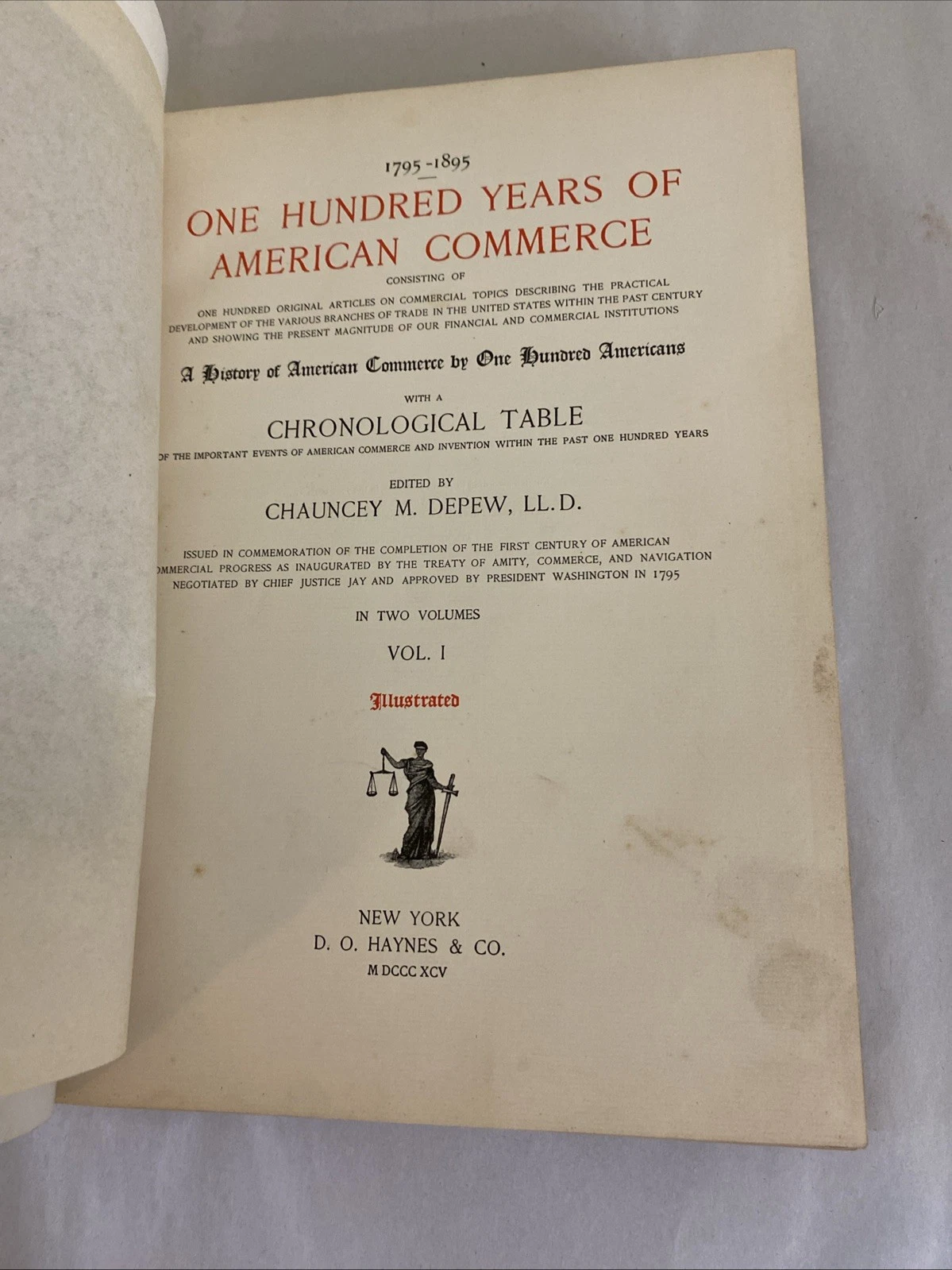 2 Volumes 1895 ONE HUNDRED YEARS of AMERICAN COMMERCE Chauncey Depew - Image 6