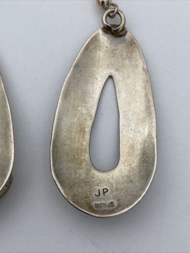 JP Native American Sterling Silver Signed Multi Stone Earrings - Image 5