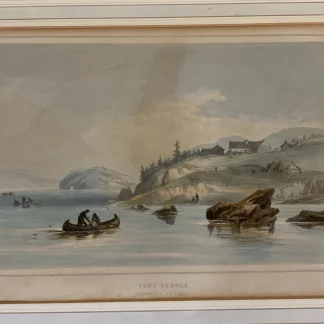 1848 Warre Lithograph Fort George (Formerly Astoria), Oregon, Kennedy Label Orig