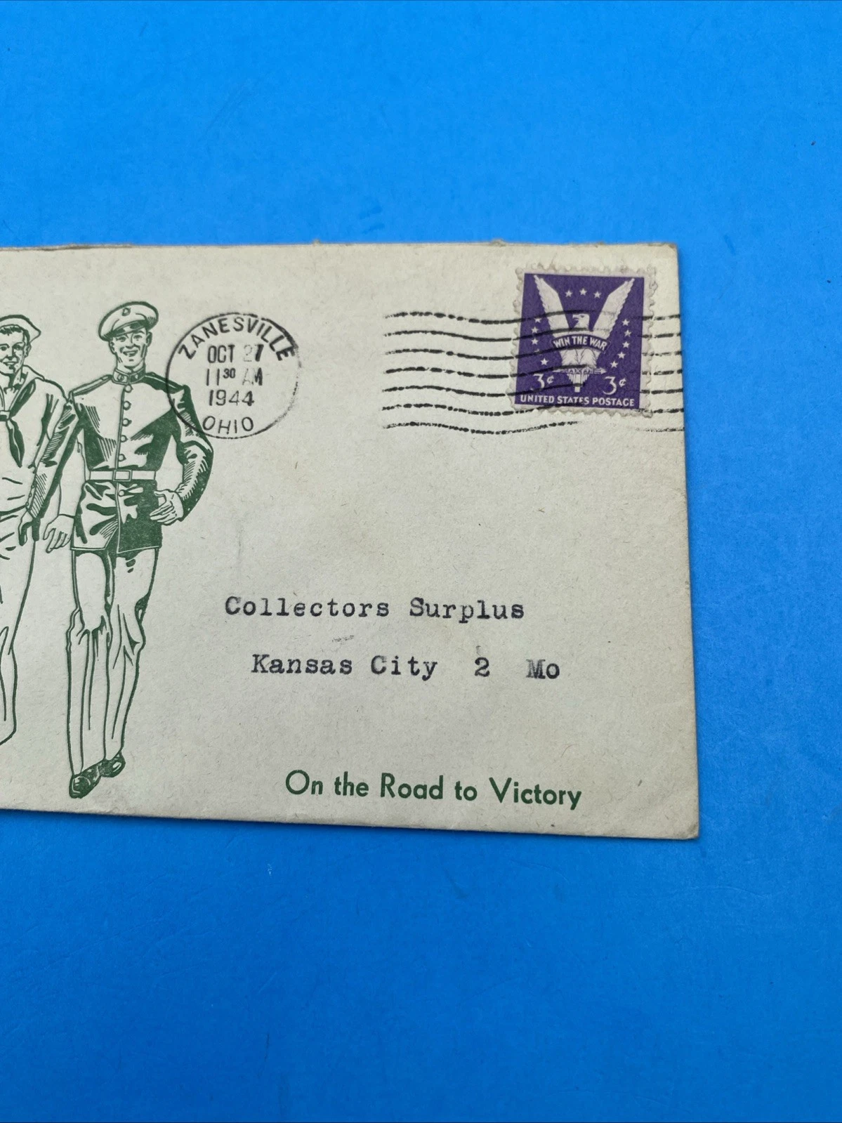 1944 Zanesville OH WW2 Patriotic Cover “Our G.I. Joe’s” FAH-6 Win the War 905 CV - Image 3