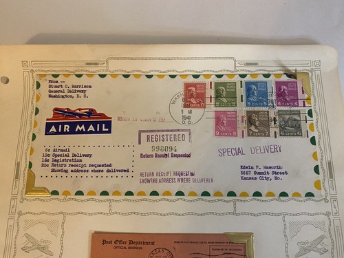 1941 Complete DC-KC Cover: Special Delivery, Registration & Return Receipt - Image 2