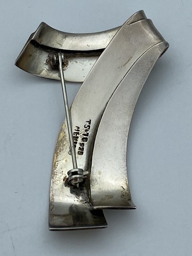 Vintage Large Taxco Mexico Modernist Pin Brooch TS-76 Sterling Silver - Image 2