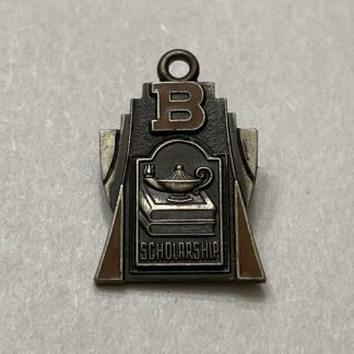Vintage Silver Tone “B” Scholarship Award Pendant Charm Star Eng Houston Tex