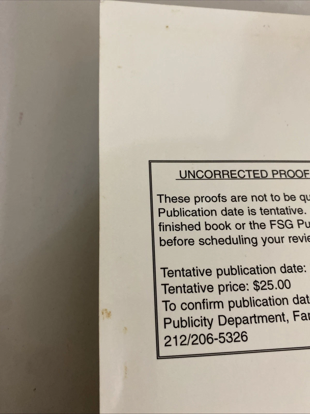 The Disinherited Han Ong Uncorrected Proof Advance Reading Copy Not for Sale FSG - Image 11
