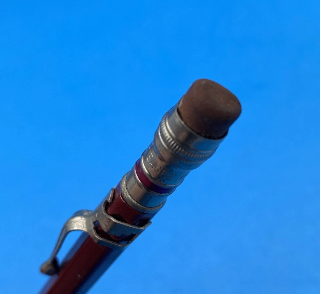 Vintage Figural Clip EAGLE CHROMATIC Made in USA Mechanical Pencil Red - Image 5