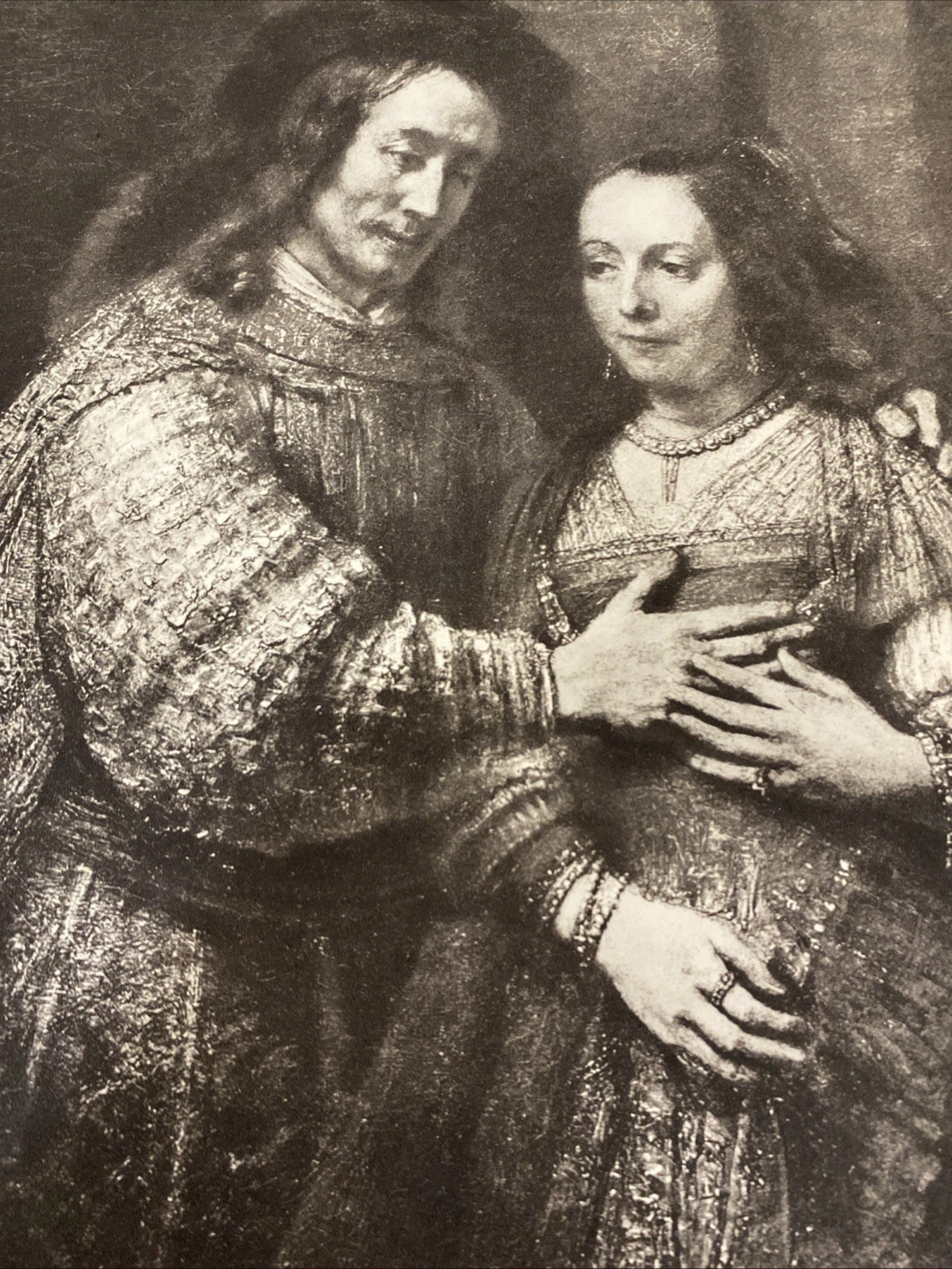 1939 Verve Rembrandt leaf: Jewish Bride (detail) + Young Woman portrait gravure - Image 4