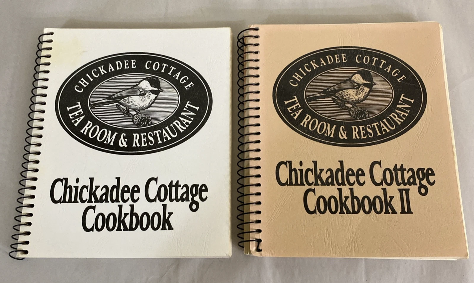 Chickadee Cottage Cookbook I & II Lake City MN Tea Room Spiral Vintage Set 1990s