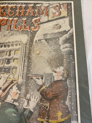 Rare 1900 Beecham's Pills Advertisement "You Never Know Your Luck" Winter Scene - Image 7