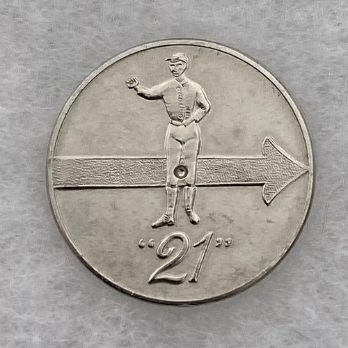 Vintage "21" Club New York Spinner Token Coin Speakeasy Polished Silver-Tone