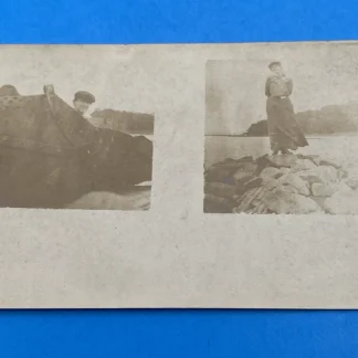 c.1901–07 RPPC Undivided Back Riveted Dredge Machinery & Jetty, Two Views Photos