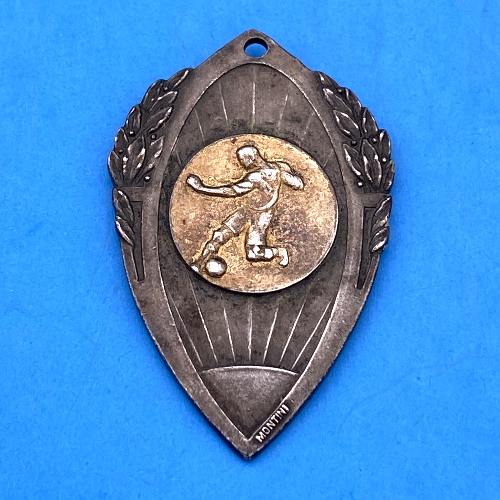 Vintage Youth Club Soccer Silver Medal - Montini - CCE 10 Logar 1940 Juvenil
