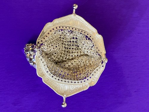 Vintage Art Deco Mesh Chainmail Coin Purse Silver Tone Germany - Image 11