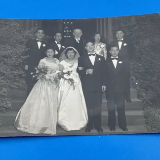 Original 1951 Asian-American Wedding Party Photo by Samuel Kravitt, New Haven