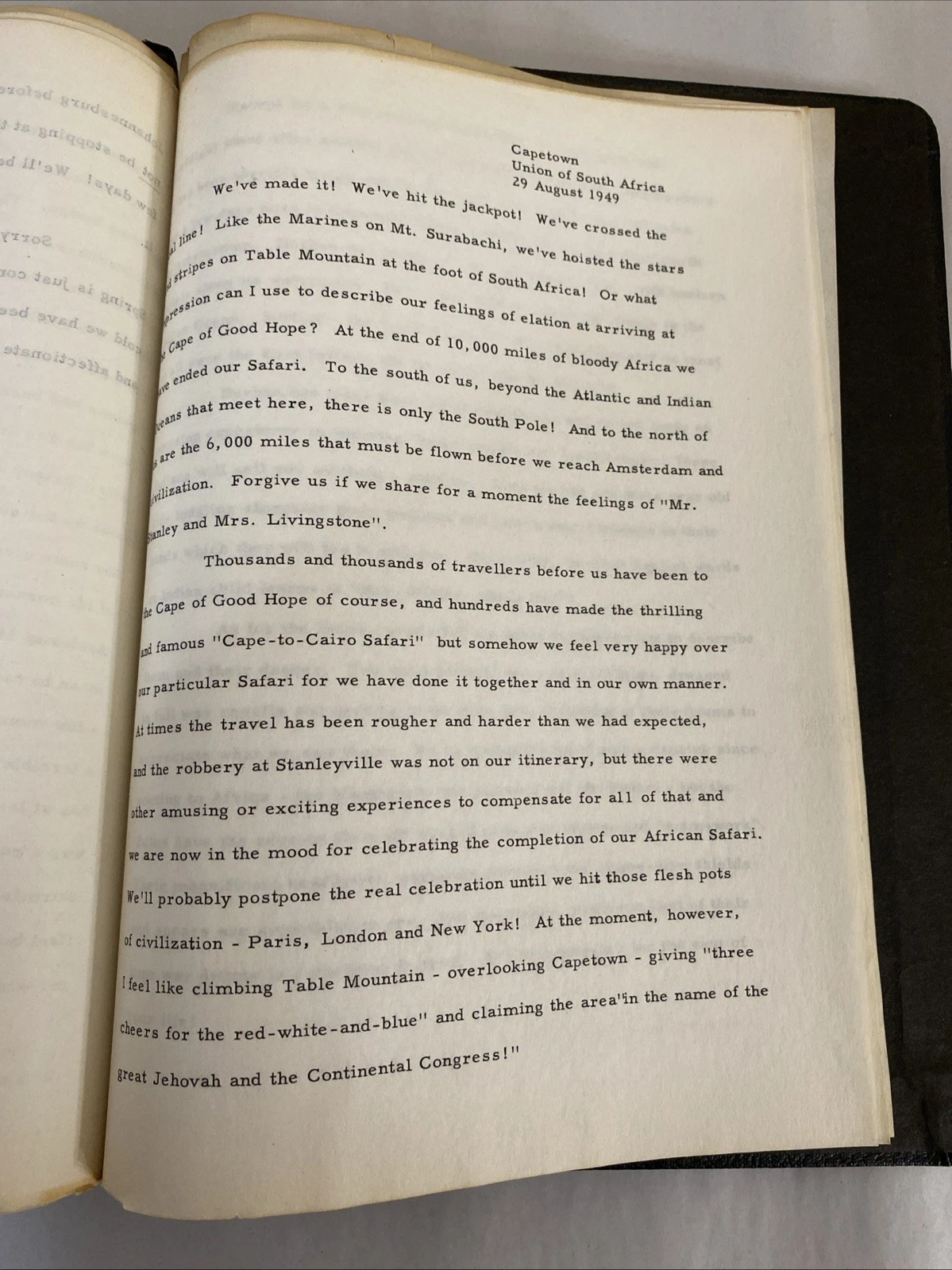1949 Congo Uganda S Africa Travel Letters 38pp Putnam's Camp Schaefer Typed Rare - Image 5