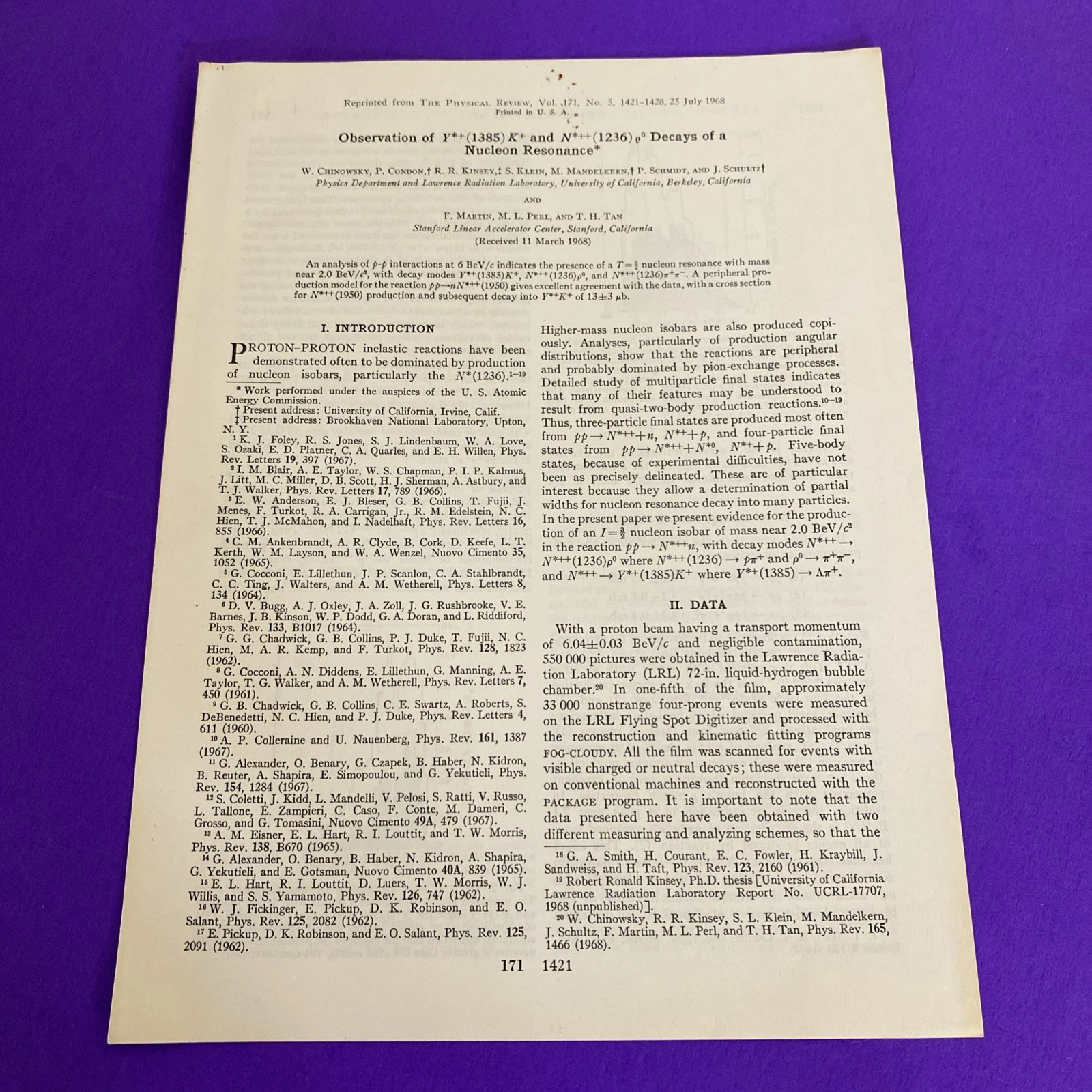 1970 Brookhaven High Energy Physics Preprint & 1968 Physical Review Offprint Lot - Image 7