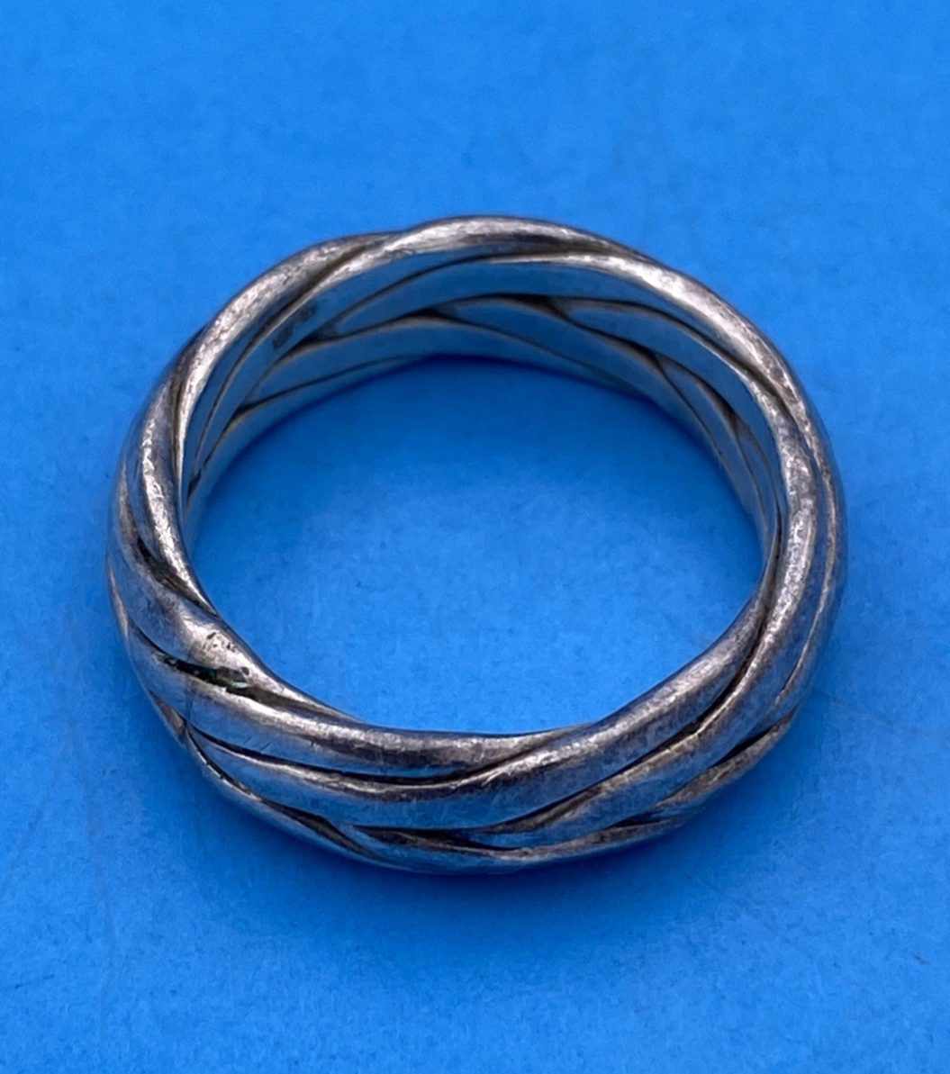 Vintage Sterling Silver Braided Band Ring Size 8.5 - Image 2
