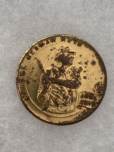 1950 Hempstead NY Babe Ruth BASEBALL Sports Memorabilia Old Token Medal Yankees - Image 3