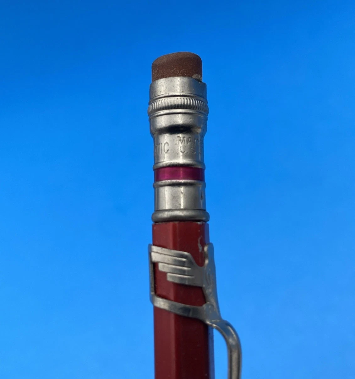 Vintage Figural Clip EAGLE CHROMATIC Made in USA Mechanical Pencil Red - Image 8